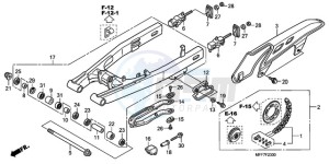 XL700VA9 UK - (E / ABS MKH SPC) drawing SWINGARM