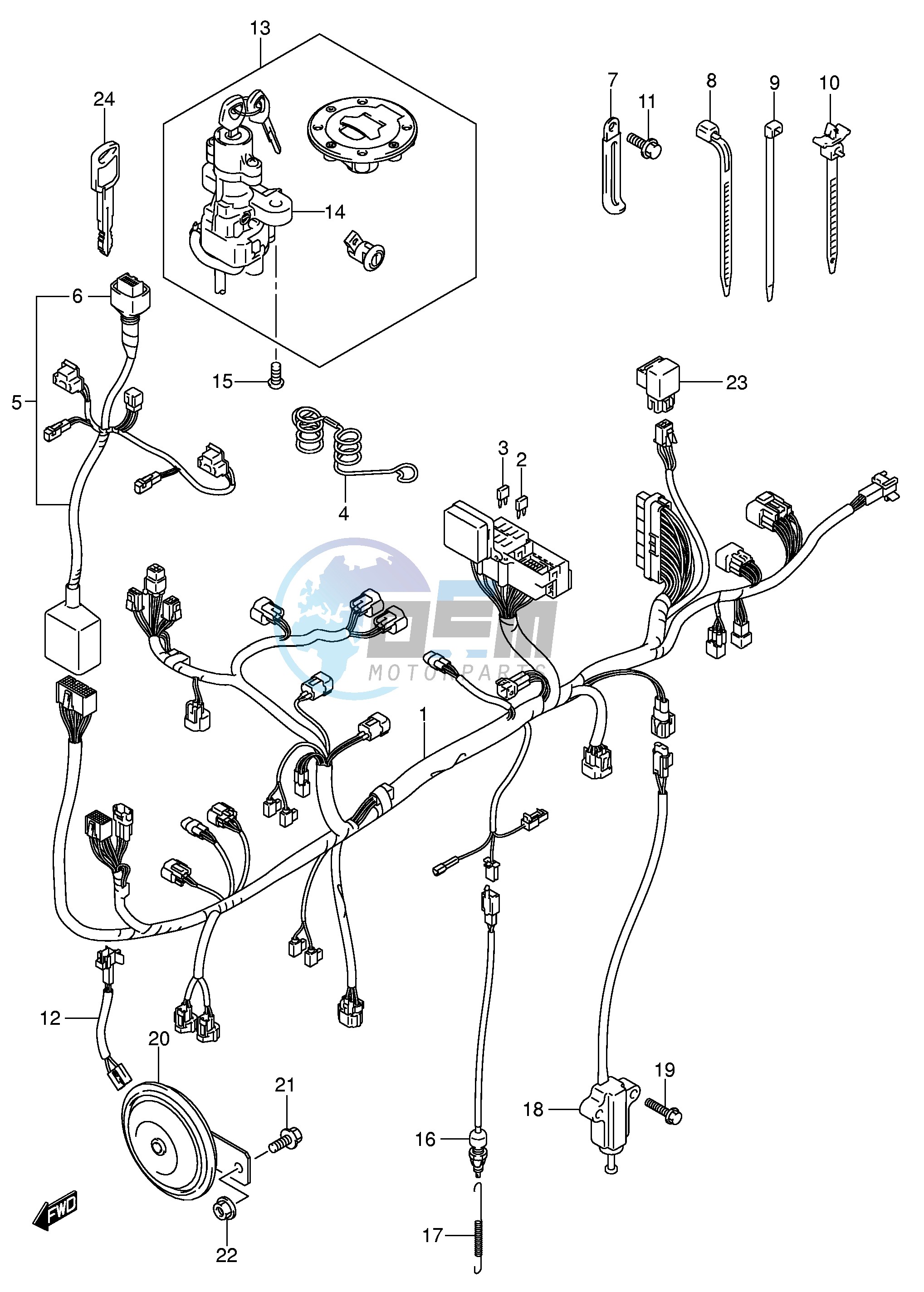 WIRING HARNESS (MODEL K4 E2,E19)