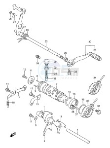 GS500 (E2) drawing GEAR SHIFTING