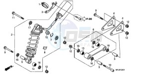 CBR600RA9 UK - (E / ABS) drawing REAR CUSHION (CBR600RA)