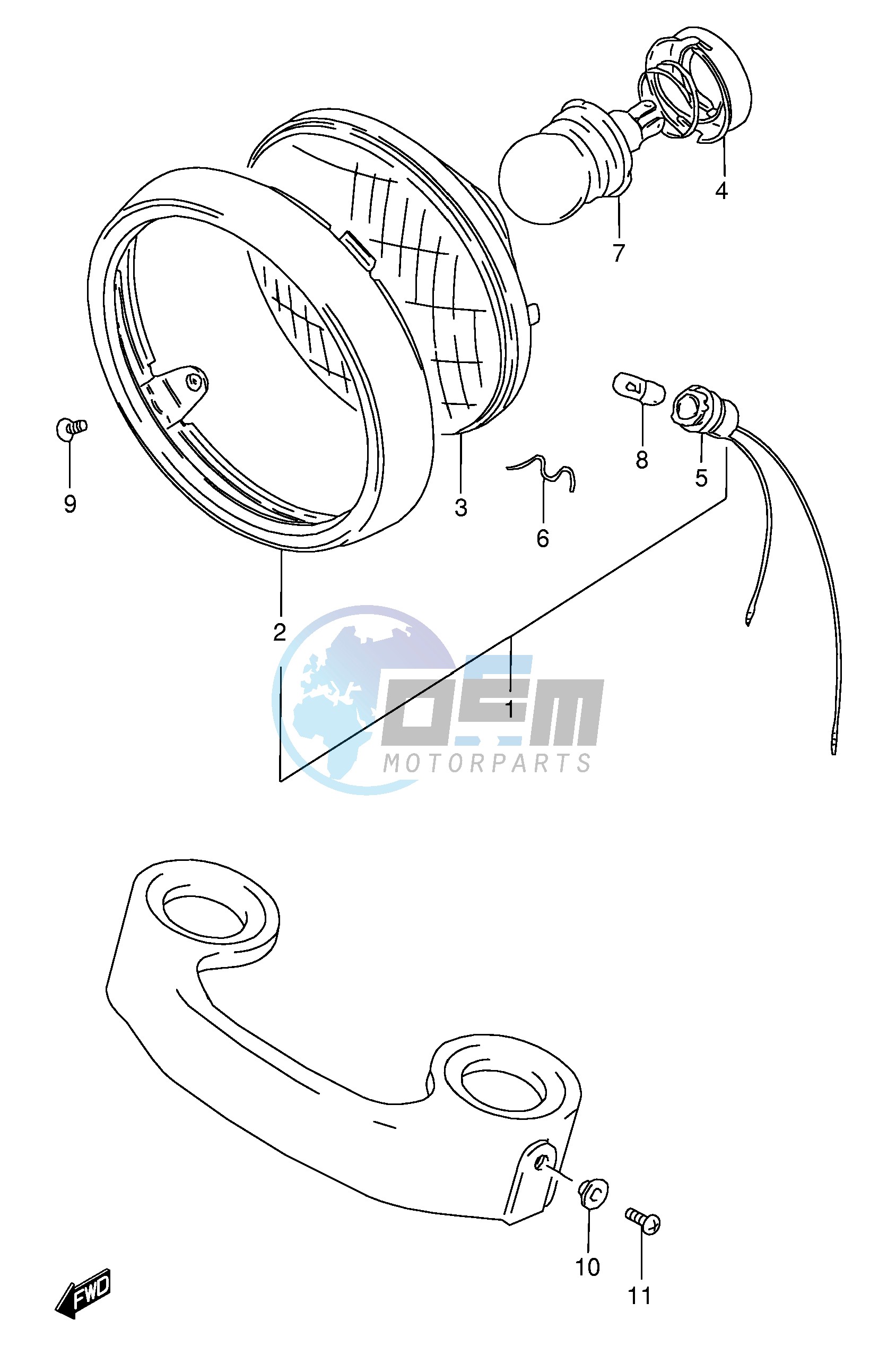 HEADLAMP (E4 ~F.NO.140197)