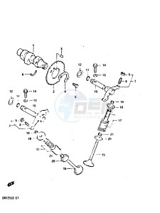 DR125S (Z-D) drawing CAM SHAFT - VALVE