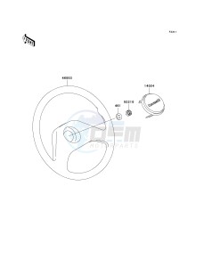 KAF 400 B [MULE 600] (B6F-B9F) B6F drawing STEERING WHEEL