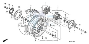 CB1300SA9 Australia - (U / ABS BCT MME TWO) drawing REAR WHEEL