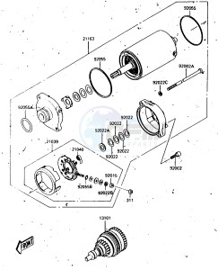 JB 650 A [JET MATE] (A1-A2) [JET MATE] drawing STARTER MOTOR