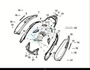 FIDDLE IV 125 (XG12W1-EU) (M0-M3) drawing BODY COVER - TAIL LIGHT