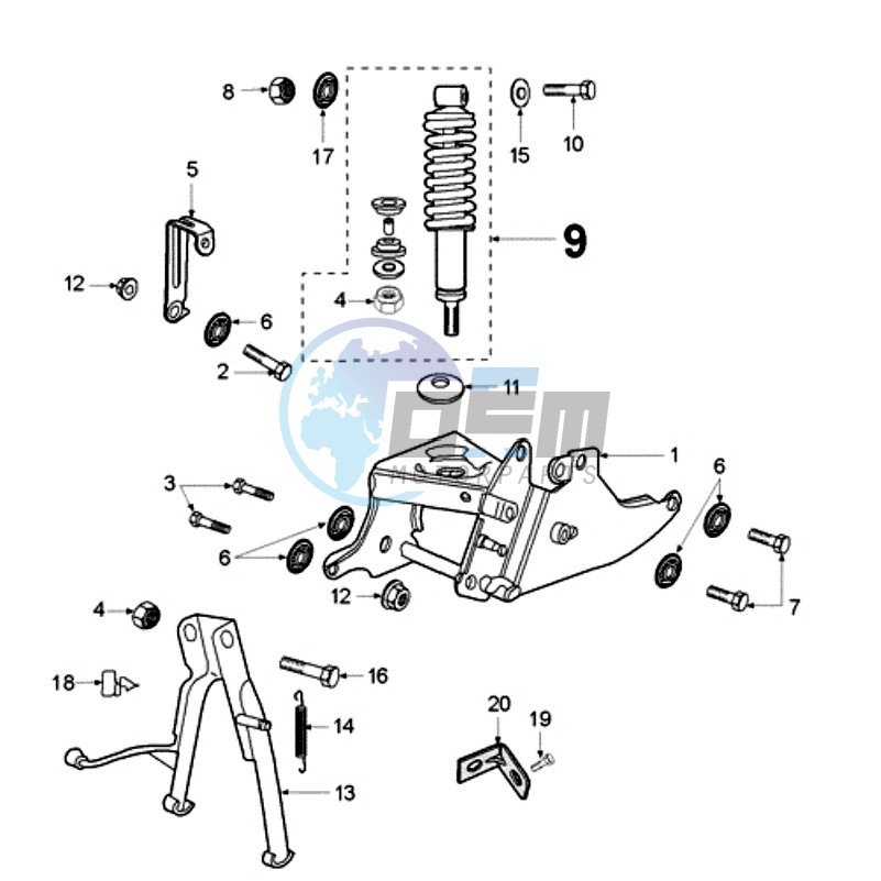 REAR SHOCK AND STAND