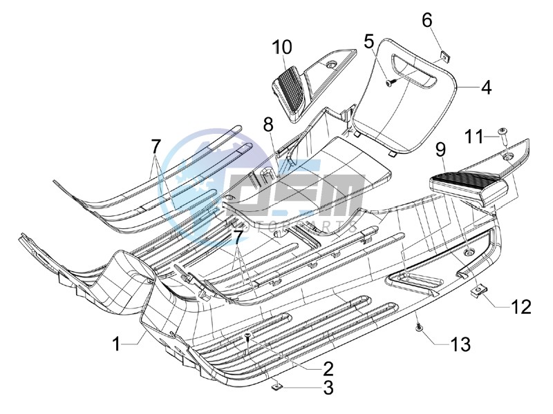 Central cover - Footrests