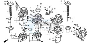 CB750F2 SEVEN FIFTY drawing CARBURETOR (COMPONENT PARTS)