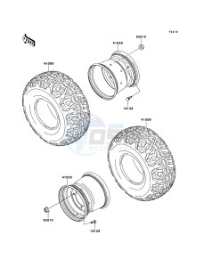 MULE 3010 4x4 KAF620E6F EU drawing Tires