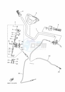 YFM700FWB KODIAK 700 (B6KE) drawing STEERING HANDLE & CABLE