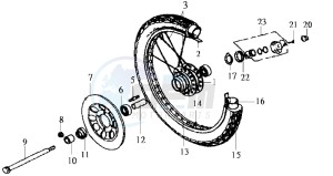 WOLF 125 drawing FRONT WHEEL