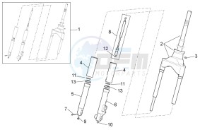 Scarabeo 100 4T e3 drawing Front Fork