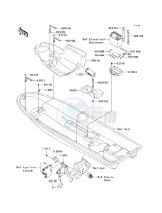 JS 800 A [800 SX-R] (A6F-A9F) A8F drawing HULL FITTINGS