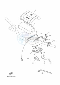 YZ125 (B4XN) drawing HANDLE SWITCH & LEVER