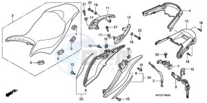 CB600F9 UK - (E / MKH) drawing SEAT/REAR COWL