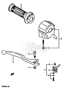 RG500 (E1) Gamma drawing RIGHT HANDLE SWITCH (MODEL H)