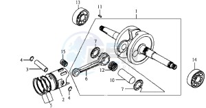 JET EURO X 50 25 KMH E2 drawing CRANKSHAFT / PISTON / PISTON RING