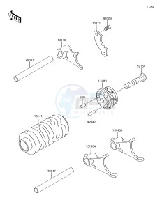 KX65 KX65AFF EU drawing Gear Change Drum/Shift Fork(s)