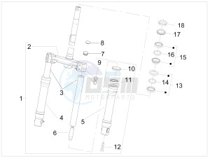 Fly 50 2t drawing Fork components (Escorts)