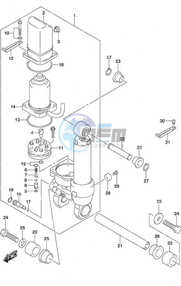 Tilt Cylinder w/Power Tilt