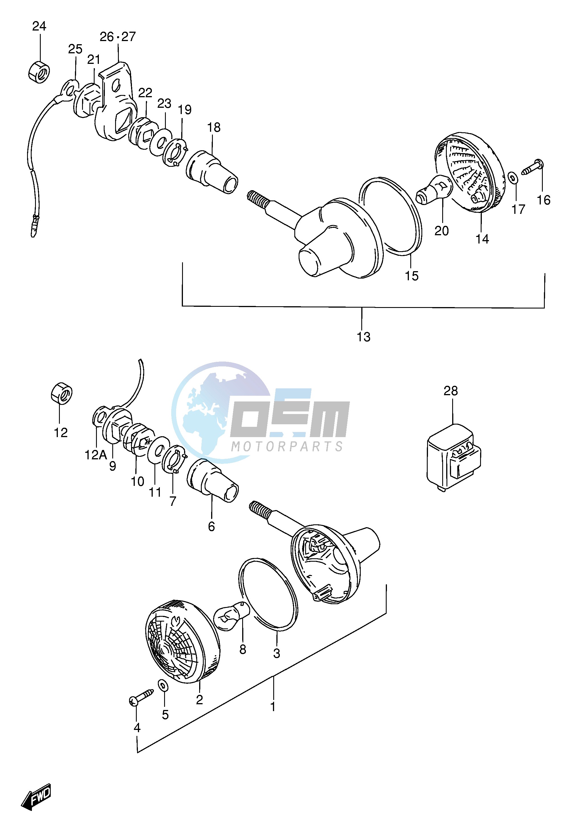 TURN SIGNAL LAMP (MODEL T W X E1,P37)