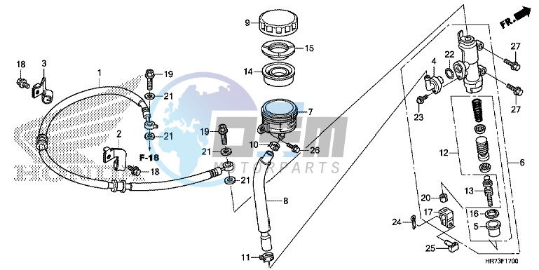 RR. BRAKE MASTER CYLINDER