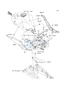 EX 650 A [NINJA 650R] (A6F-A8F) A6F drawing SIDE COVERS_CHAIN COVER