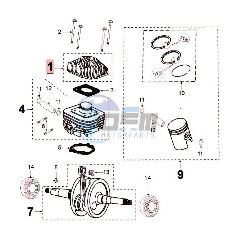 CRANKSHAFT AND CYLINDER