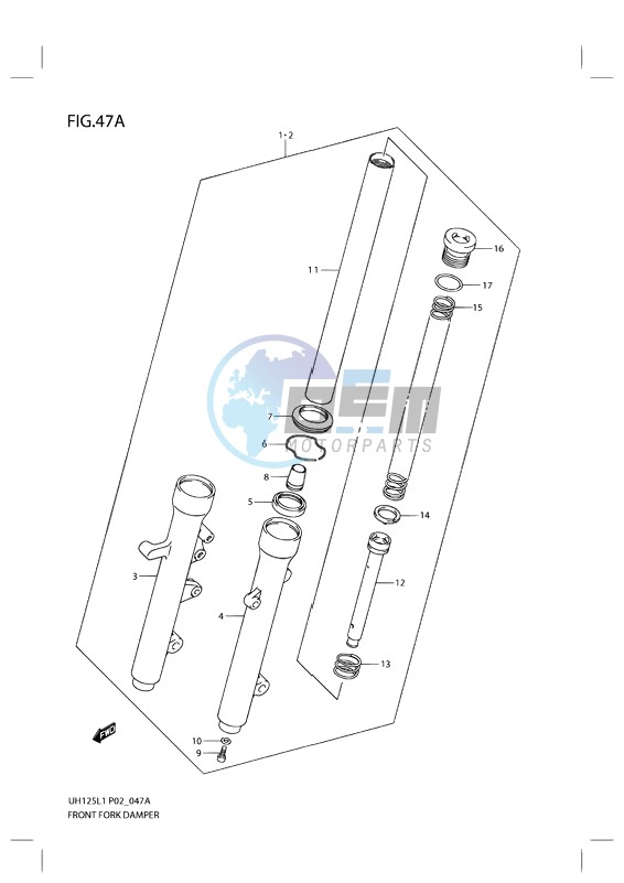 FRONT FORK DAMPER (MODEL EXECUTIVE P19 AND RACING P19)