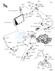 Z1000SX ZX1000WHF XX (EU ME A(FRICA) drawing Water Pipe