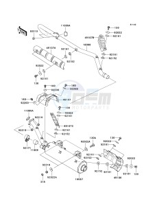 KVF 650 G [BRUTE FORCE 650 4X4I HARDWOODS GREEN HD] (G6F-G9F) G9F drawing MUFFLER-- S- -