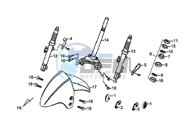 STEERING STEM - FRONT CUSHION / X'PRO 50 (45 KM/H) (AE05W4-EU) (L4-M1)