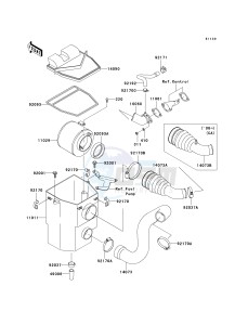 KAF 400 B [MULE 600] (B6F-B9F) B6F drawing AIR CLEANER