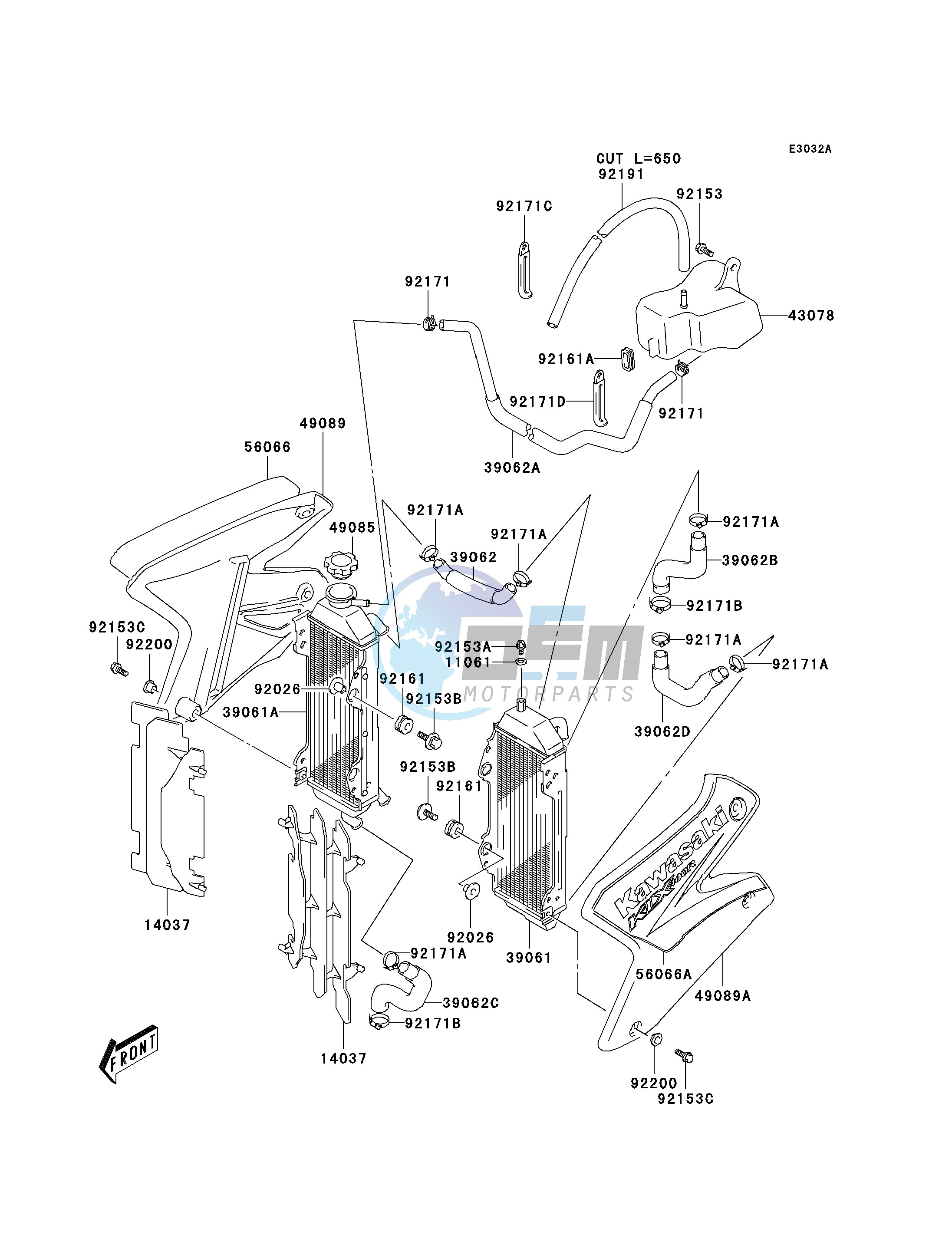 RADIATOR-- KLX400-B2- -