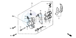 CBR125R drawing FRONT BRAKE CALIPER