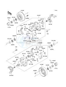 KAF 300 C [MULE 550] (C6-C7) [MULE 550] drawing FRONT HUBS_BRAKES