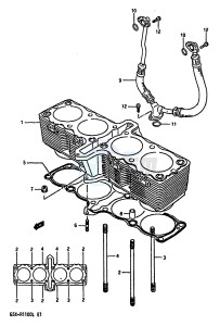 GSX-R1100 (K-L) drawing CYLINDER