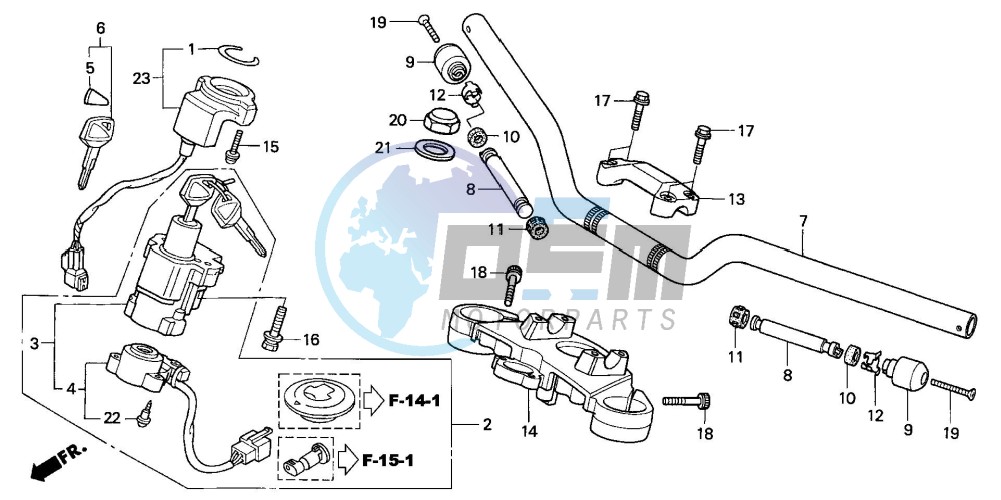 HANDLE PIPE/TOP BRIDGE (CB600F3/4/5/6)