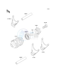 KLX 650 D [KLX650R] (D1) [KLX650R] drawing GEAR CHANGE DRUM_SHIFT FORK-- S- -