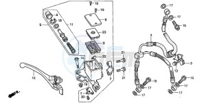 CB600F CB600F drawing FRONT BRAKE MASTER CYLINDER (1)