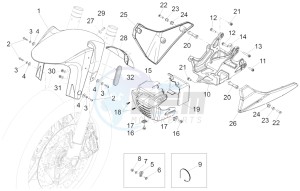 ETV Caponord 1200 drawing Front mudguard - Pillar