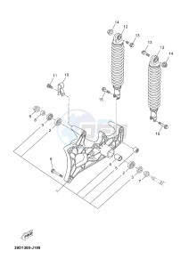 YP125R X-MAX125 X-MAX125 (2ABA 2ABA 2ABA) drawing REAR ARM & SUSPENSION