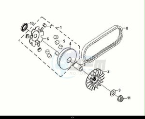 ORBIT III 125 (XE12W2-EU) (E5) (M1) drawing MOVABLE DRIVE FACE ASSY