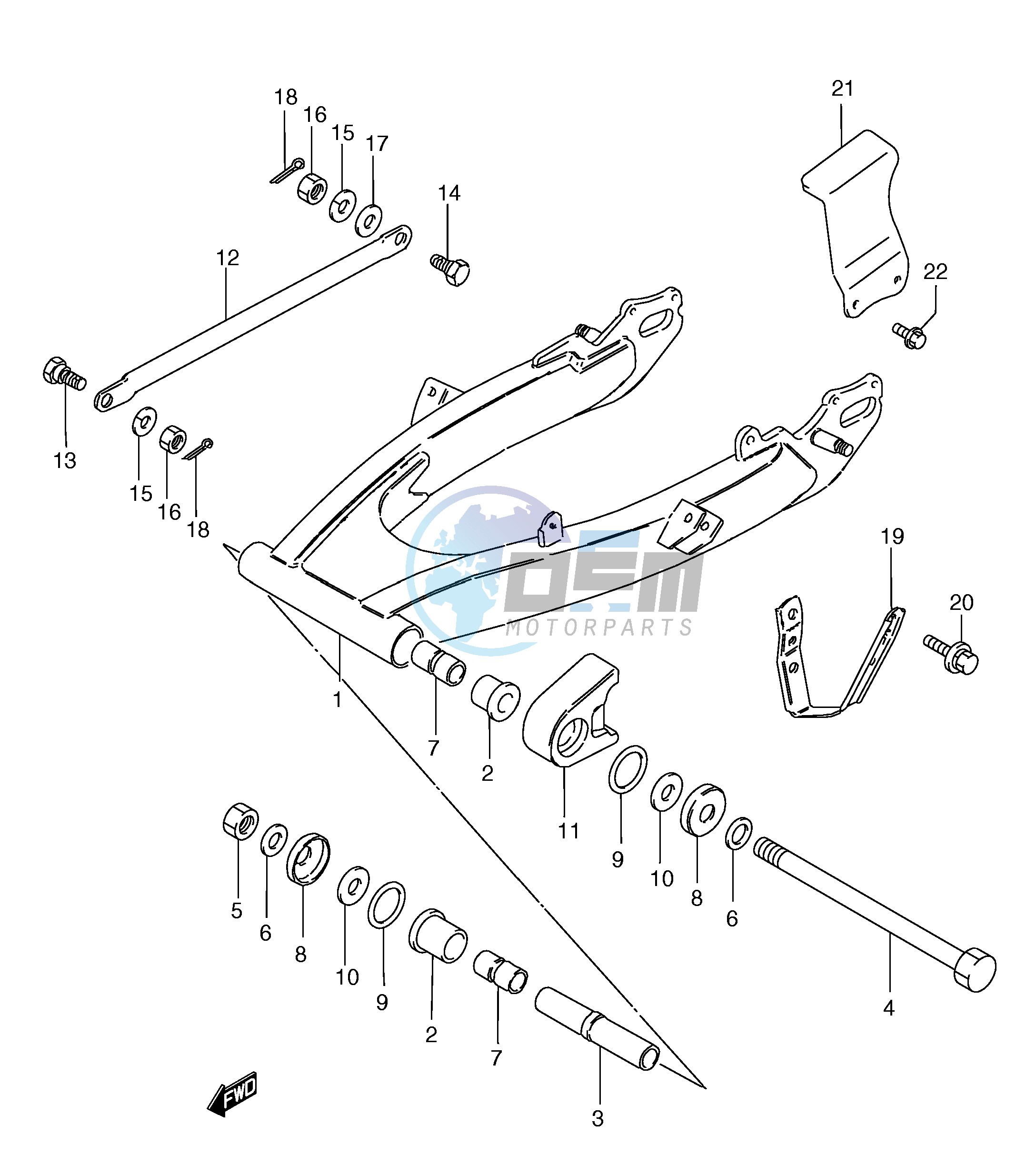 REAR SWINGING ARM (MODEL T V W Y)