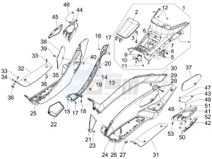 MP3 500 (USA) drawing Central cover - Footrests