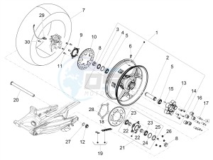 SHIVER 900 E4 ABS NAVI (EMEA) drawing Rear wheel