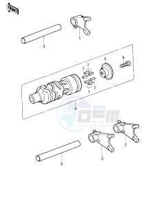 KX 80 A [KX80] (A1-A2) [KX80] drawing GEAR CHANGE DRUM & FORKS