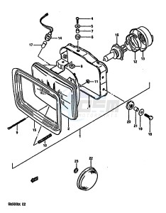 DR600R (E2) drawing HEADLAMP