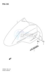 AN400 (E2) Burgman drawing FRONT FENDER (AN400AL1 E24)